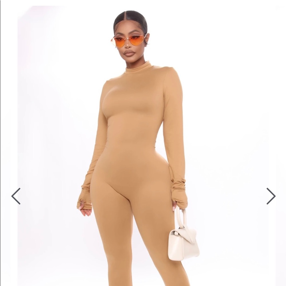 One piece nude jumpsuit